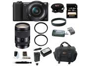 Sony a5100 Sony a5100 24MP Interchangeable Lens Camera with 16 50mm Power Zoom Lens Black with Sony 18 200mm F3.5 6.3 E Mount Lens plus 32GB Deluxe Accessory