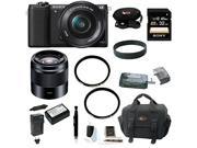 Sony a5100 Sony a5100 24MP Interchangeable Lens Camera with 16 50mm Power Zoom Lens Black and ony SEL50F18B 50mm f 1.8 Mid Range Lens plus 32GB Deluxe Access