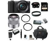 Sony a5100 24MP Interchangeable Lens Camera with 16 50mm Power Zoom Lens Black and Sony SEL50F18 50mm F1.8 Lens plus 32GB Deluxe Accessory Kit