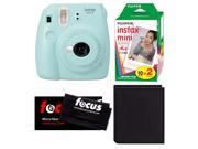 Fujifilm Instax Mini 9 (Ice Blue) with 2 Pack Film & Photo Album Wallet