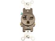 20 A 250 Volt Narrow Body Industrial Single Grounding Receptacle Brown 5821