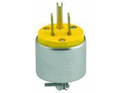 15 Amp 125 Volt Armored Grounding Plug Yellow Leviton Mfg Misc. Electrical