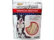 Chomp Ems American Beefhide Rolls 10Pk Bag Ruffin It Pet Supplies 3747