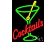31 x24 Vertical Cocktails Neon Sign with Logo Outdoor