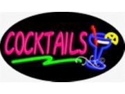 17 x30 Animated Cocktails Neon Sign with Logo Outdoor