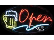 17 x30 Animated Open Neon Sign with Beer Logo Outdoor