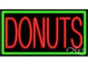 20 x37 Donuts Neon Sign with Border Outdoor