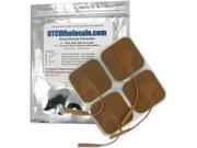 Rosco Medical Electrodes 2 in Round Tan Cloth Reusable self adhering Pack of 4