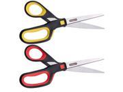 Stanley Stainless Steel 8 Inch All Purpose Ergonomic Scissors Assorted 2 Pack