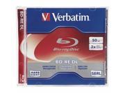 New Verbatim 97536 Blu ray Rewritable Media BD RE DL 2x 50 GB 1 Pack Jewel C