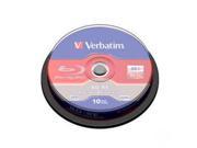 New Verbatim 43694 25GB 2X BD RE Blu ray Rewritable Media 10 Pack Spindle 120mm