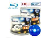 New 100 Pcs SmartBuy Blank BD R BDR 6X 25GB Logo Top Blu ray Recordable Media Disc