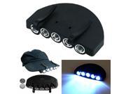 5 LED Lightweight Clip Hat Cap Lamp Light Headlamp Fishing Camping Hiking Hunting Outdoor