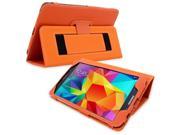 Snugg Galaxy Tab 4 8.0 Case Cover and Flip Stand in Orange Leather