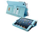 Snugg iPad mini Card Slot Executive Case in Baby Blue Leather