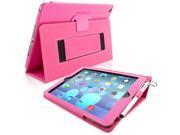 Snugg iPad Air Case Cover and Flip Stand in Hot Pink Leather