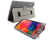 Snugg Galaxy TabPRO 8.4 Case Cover and Flip Stand in Grey Leather