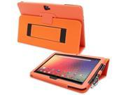 Snugg Nexus 10 Case Cover and Flip Stand in Orange Leather
