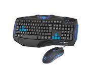 E Blue Cobra Reinforcement Iron LED Gaming WASD Keyboard and 1600DPI Wired Mouse Combo EKM801BK