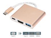 Type C to 4k HD HDMI USB 3.0 HUB USB C Charging Port Adapter USB 3.1 Cable 3IN1 Converter Adaptor Rose
