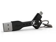 Portable Lightning Micro USB to USB Key Chain Cable For iPhone 7 6 plus 5 Samsung HTC LG Android USB Charge Cable 8cm Black