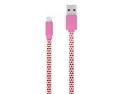 2m 6.6ft Flat USB Charging Cable for iPhone 7 7plus 6s 6 plus 5s SE iPad 4 Mini Air Lightning Charger Cord [Pink Heart]