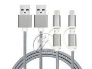 Braided Nylon USB C to USB2.0 USB A to Type C Micro USB Adapter Cable 2 in 1 Charger Cord Line for Samsung Macbook Google Pixel Xiaomi LG G5 HTC More Andriod