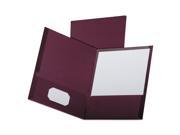 Linen Finish Twin Pocket Folders Letter Burgundy 25 Box