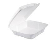 Foam Hinged Lid Containers 9.375 x 9.375 x 3 White 200 Carton