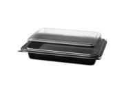 Carryout Hinged Plastic Deli Boxes 6.2 x 8.7 x 2.2 Black Clear 200 Carton