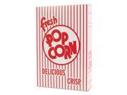 Popcorn Box Paper Red White 6 1 2 x 9 7 10 x 2 3 5 250 Carton