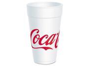 Coca Cola Foam Cups Foam Red White 20 oz 25 Bag 20 Bags Carton