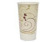 Symphony Paper Cold Cups 20oz White Beige Burgundy Polycoated Paper 1000 CT