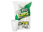 Small Foam Drink Cup 12 oz Hot Cold White 24 Bag 24 Bag Carton
