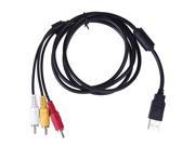 Topwin High Quality New 1.5m 5FT USB Male A to 3 RCA AV A V TV Adapter Cord Cable