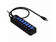 Topwin Smart Charger SuperSpeed USB Hub with 7 USB 3.0 Data Ports