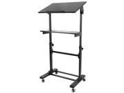 Height Adjustable Multi Purpose Mobile Podium Lectern and Standing Desk Station