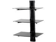 VIVO Floating Wall Mount Tempered Triple Glass Shelf for DVD Player Audio System