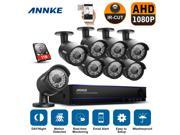 Sannce 1080P 8CH Video Security System with 1TB Hard Drive 8HD 1920*1080 CCTV Bullet Cameras