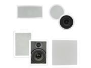 Theater Solutions TSST65 In Wall and In Ceiling 6.5 Speakers 1350W Home Theater 5.1 Deluxe Speaker System