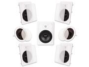 Acoustic Audio HT55 In Wall and In Ceiling Home Theater Surround Sound 5 Speaker Set