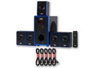 Acoustic Audio AA5102 Home Theater 5.1 Speaker System with 5 Extension Cables Surround Sound