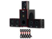 Acoustic Audio AA5103 Home Theater 5.1 Speaker System with 5 Extension Cables Surround Sound
