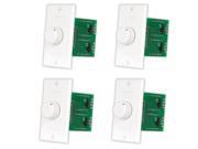 Acoustic Audio AAVCDW Home White Dial Speaker Volume Controls Wall Mount 4 Piece Set AAVCDW 4S