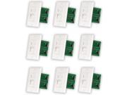 Acoustic Audio AAVCSW Home White Slide Speaker Volume Controls Wall Mount 9 Piece Set AAVCSW 9S