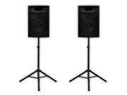 Acoustic Audio PA 380X Passive 8 DJ Speakers and Stands PA Karaoke 3 Way Studio Home Audio