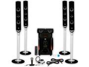 Acoustic Audio AAT1000 Tower 5.1 Speakers with USB Bluetooth Optical Input Mic and 2 Extension Cables