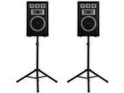 Technical Pro VRTX12 Speakers and Stands 2000 Watts PA DJ Karaoke Band VRTX12SET1