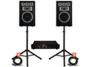 Technical Pro VRTX12 Speakers Amp Stands and Cables 2000W PA DJ Karaoke VRTX12SET2