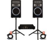 Technical Pro VRTX15 Speakers Amp Stands and Cables 2400W PA DJ Karaoke VRTX15SET2